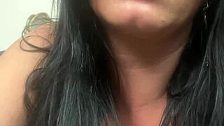 blue lace tease on my mirror soaked with my squirt stains