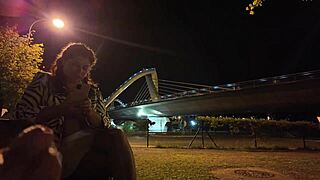 exhibitionist hires street whore public pov handjob big tits flash