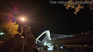 exhibitionist hires street whore public pov handjob big tits flash