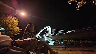 exhibitionist hires street whore public pov handjob big tits flash