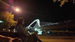 exhibitionist hires street whore public pov handjob big tits flash