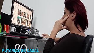Married Woman Rides Tech's Cock After Email Help Creampie
