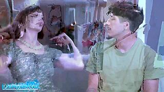 girlfriend's stepmom gulps my hot load smokes and begs for seconds