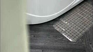 pervy stepson spies huge ass milf masturbating wildly in shower