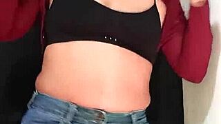curvy latina allisonvega strips sexy in everyday going-out clothes