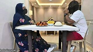 Muslim widow mom says yes to dinner date and rides cock first time