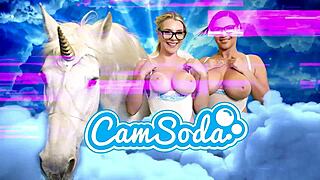 Big tits milf caught by lesbian friend pussy dive?