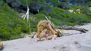 sexy blonde mom gets her ass fucked hard by the photographer outdoors too