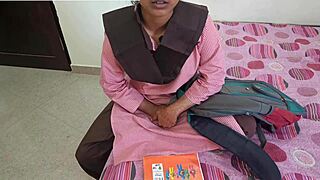 Hot desi student rides teacher doggy style in coaching room with loud clear Hindi talk and moans