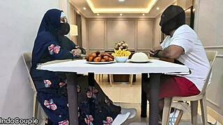 Muslim widow mom says yes to dinner date and rides cock first time