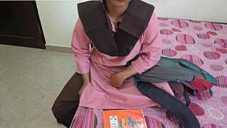 Hot desi student rides teacher doggy style in coaching room with loud clear Hindi talk and moans