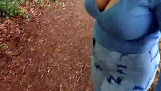 exhibitionist milf FLASHES BIG TITS publicly groped by stranger