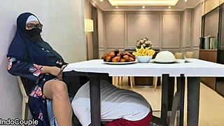 Muslim widow mom says yes to dinner date and rides cock first time