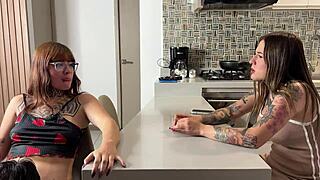 athletic latina's kitchen temptation leads to fat ass pounding by friend's boyfriend