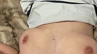 blonde stepmom with huge natural tits deepthroats son's cock like a pro in homemade pov