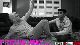 Step mom slurps stepson's friend cock sloppy then fucks him hard