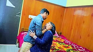 Indian Milf Deepthroats Husband on Wedding Anniversary with Juicy Hairy Pussy Lick