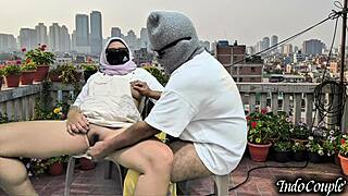 i found step sis on balcony... she begged me to grope her hairy pussy outdoor! 😩