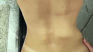 he face fucks my blonde tits pussy ass in shower then blasts cum on them