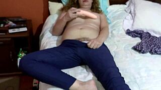 Stepson Fills My Hairy Milf Pussy With Cum After Dildo Tease Voyeur Show