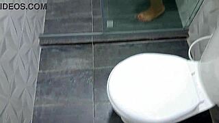 Shower hides mature woman's secret solo fingering frenzy with juicy curves and steamy moans