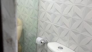 Shower hides mature woman's secret solo fingering frenzy with juicy curves and steamy moans