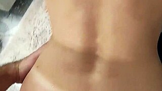 he face fucks my blonde tits pussy ass in shower then blasts cum on them