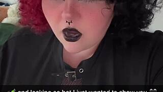 bbw goth gf, wanna see me fuck creamy pussy with huge dildo?