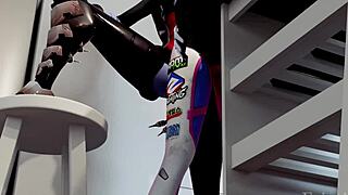 d va bends over taking big cock bareback doggystyle in kitchen