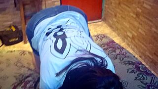 chupando su vagina y culo antes de cogida en motel