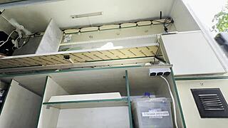 cutie hostess upskirt flashes shaved pussy for extra cash voyeur pov