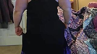 Bbw Teases Huge Tits Stripping Black Dress Slowly