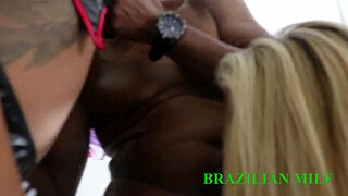 stepmom and stepsis call huge black guy for carnival anal fun