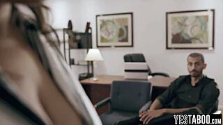 big tits curvy latina milf's hairy pussy hammered deep by therapist's monster cock