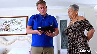 mature granny bedroom seduction leads to rough young fuck