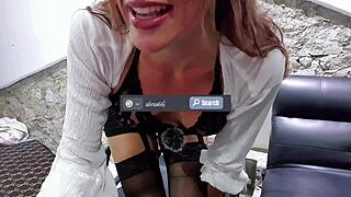 German Teacher Masturbates Pussy Catching Your Upskirt Stare!