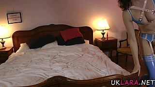 classy kinky cougar strokes latex heels in solo tease