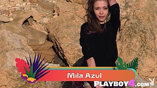 PETITE BRUNETTE BABE STRIPS LINGERIE OUTDOOR POSING FLASHES BIG NATURAL TITS PUSSY NAKED!