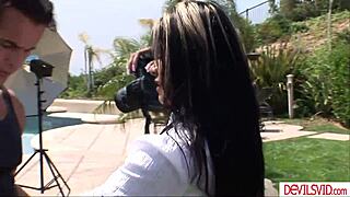 MILF TALENT MANAGER POUNDS PETITE LATINA MODEL'S HAIRY PUSSY OUTDOOR DEEPTHROAT TITTY FUCK!