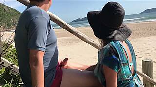 stop sucking my cock, they're watching our public blowjob and anal fuck!