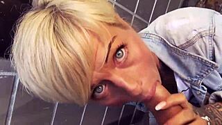 Blonde German Milf Risks Public Fuck With Neighbors!