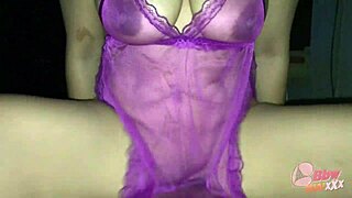 Big Tits Mature Slut Fucked Hard In See-Through Purple