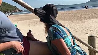 stop sucking my cock, they're watching our public blowjob and anal fuck!