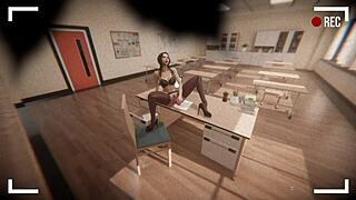 Bikini Slut Wife Cheats with Monster Cock Dildo Massage on Toilet