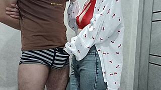 sexy stepmom strokes stepson's cock in bedroom roleplay