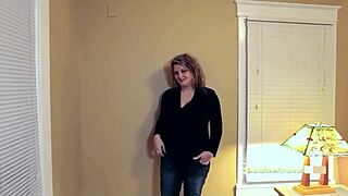 laura's big tits blonde mature gags on cock deepthroat sloppy