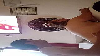 Latina Wife Bent Over Doggystyle. Motel Sofa Pounding Long Hair Beauty