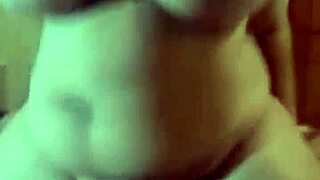 Stepmom's giant natural tits bounce in homemade ride