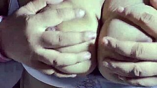 ahh, white dress indian stepmom crams 9-inch dildo deep pussy squirts wild hindi moans