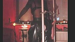 rubbernurse agnes whips slaves ass in brutal latex hospital caning